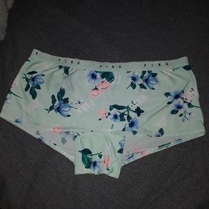 Pink Victoria Secret baby blue flowers boy shorts